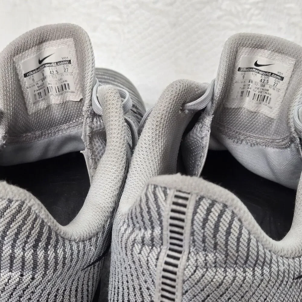2015 Nike Kobe Mentality 2 Grey Striped Canvas Sneakers Mens 9 Basketball Shoes - Picture 8 of 10